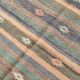 6x9 Gray & Green Striped Pattern Kilim Rug, 176x262Cm