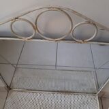 Openwork iron shelf with 2 shelves and mirror