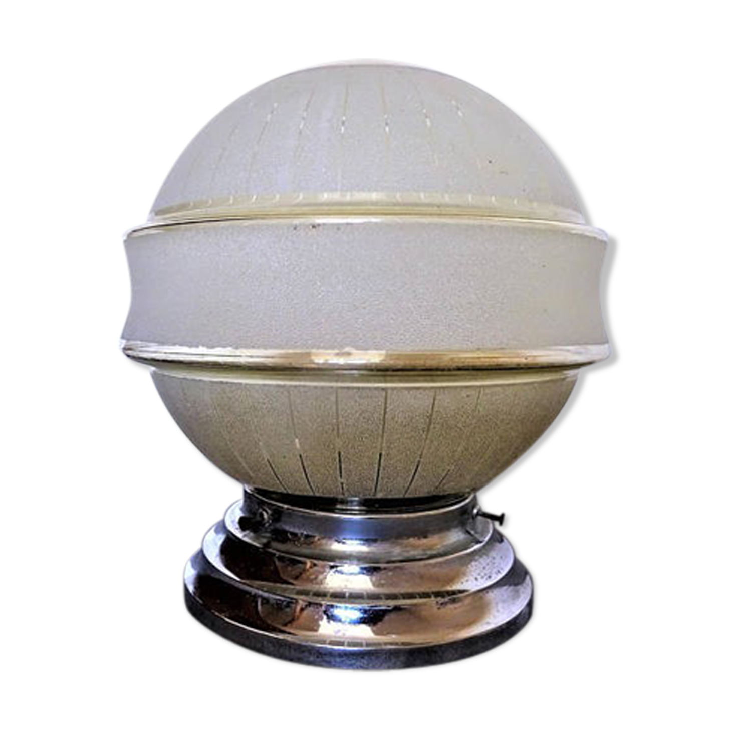 Ceiling lamp mid century round ball glass Granita Golden fillets