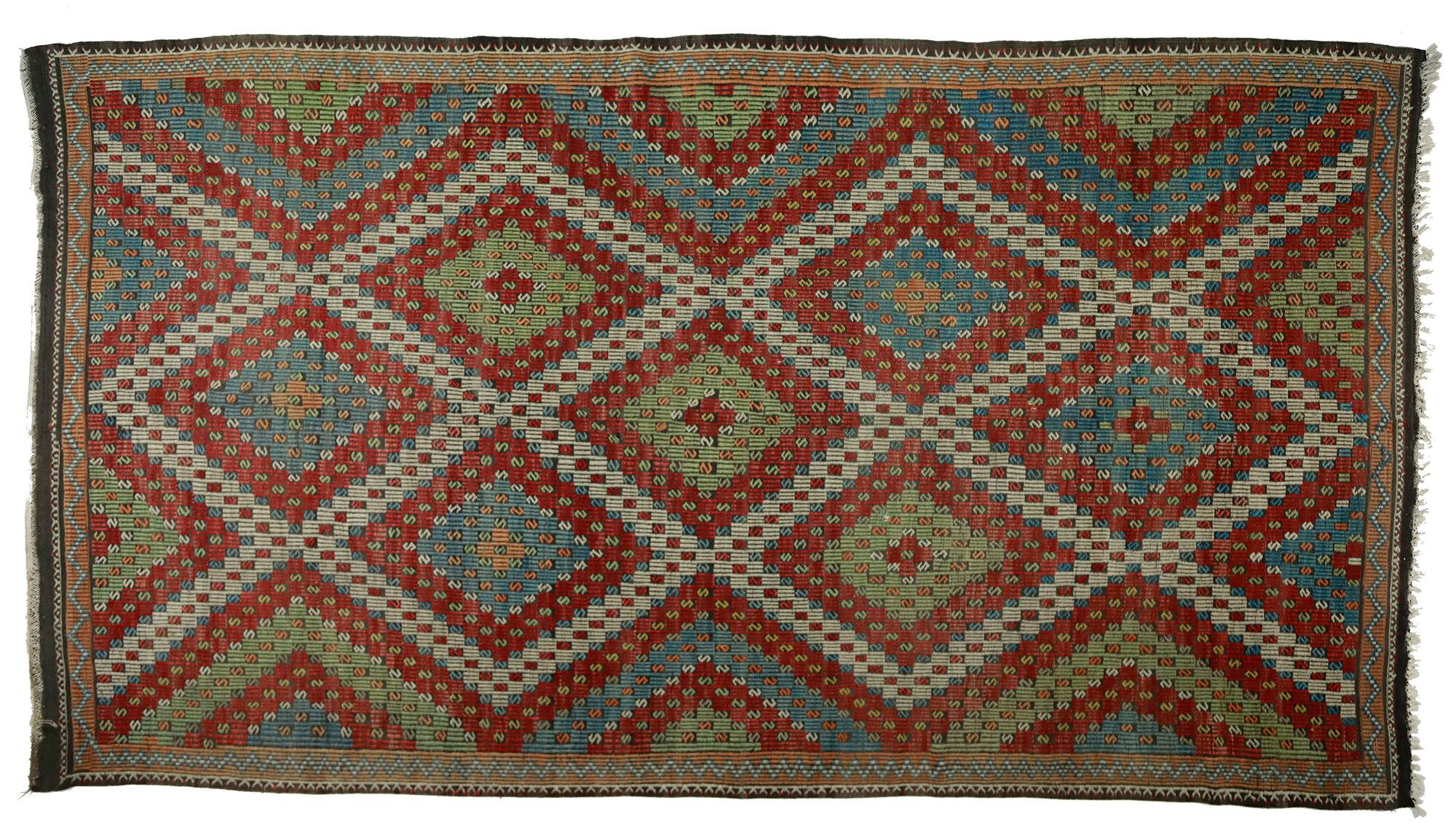 Anatolian handmade kilim rug 360 cm x 194 cm
