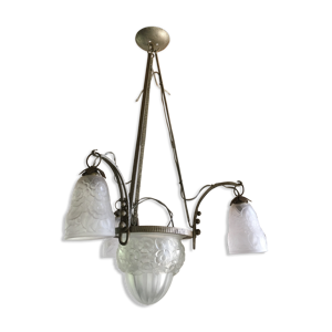 lustre Art Deco fer forgé