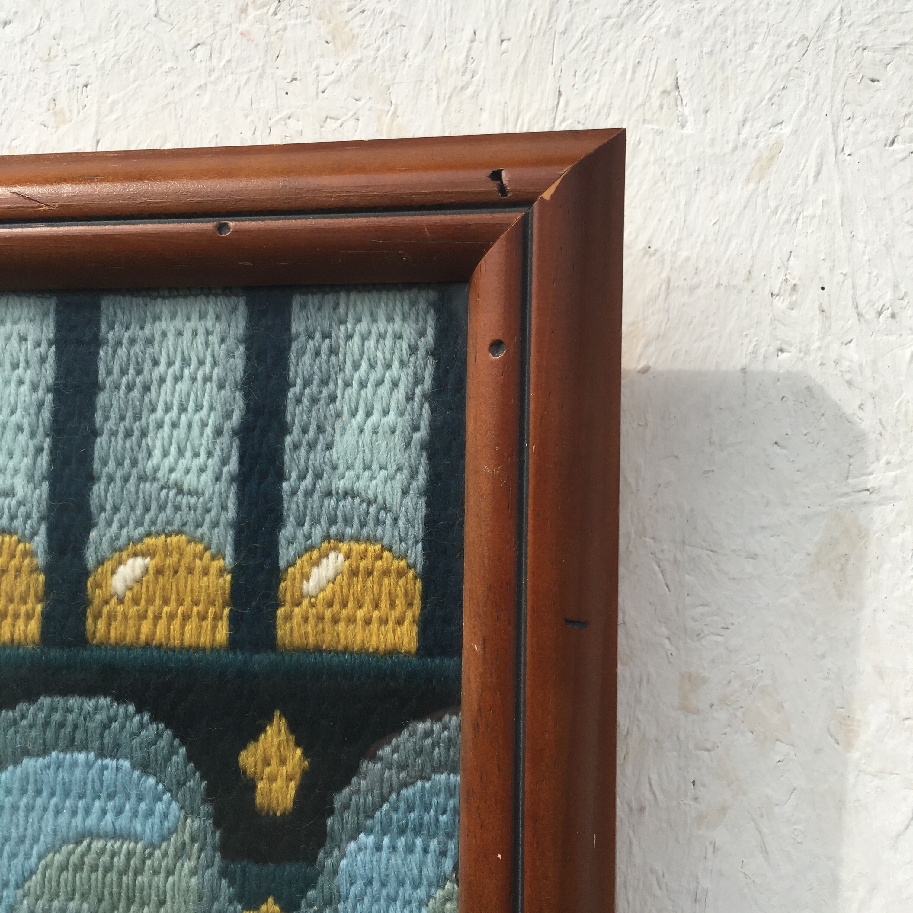 Framed tapestry "the blue lady"