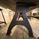Tisch industriel « Bonneiche vergraut »