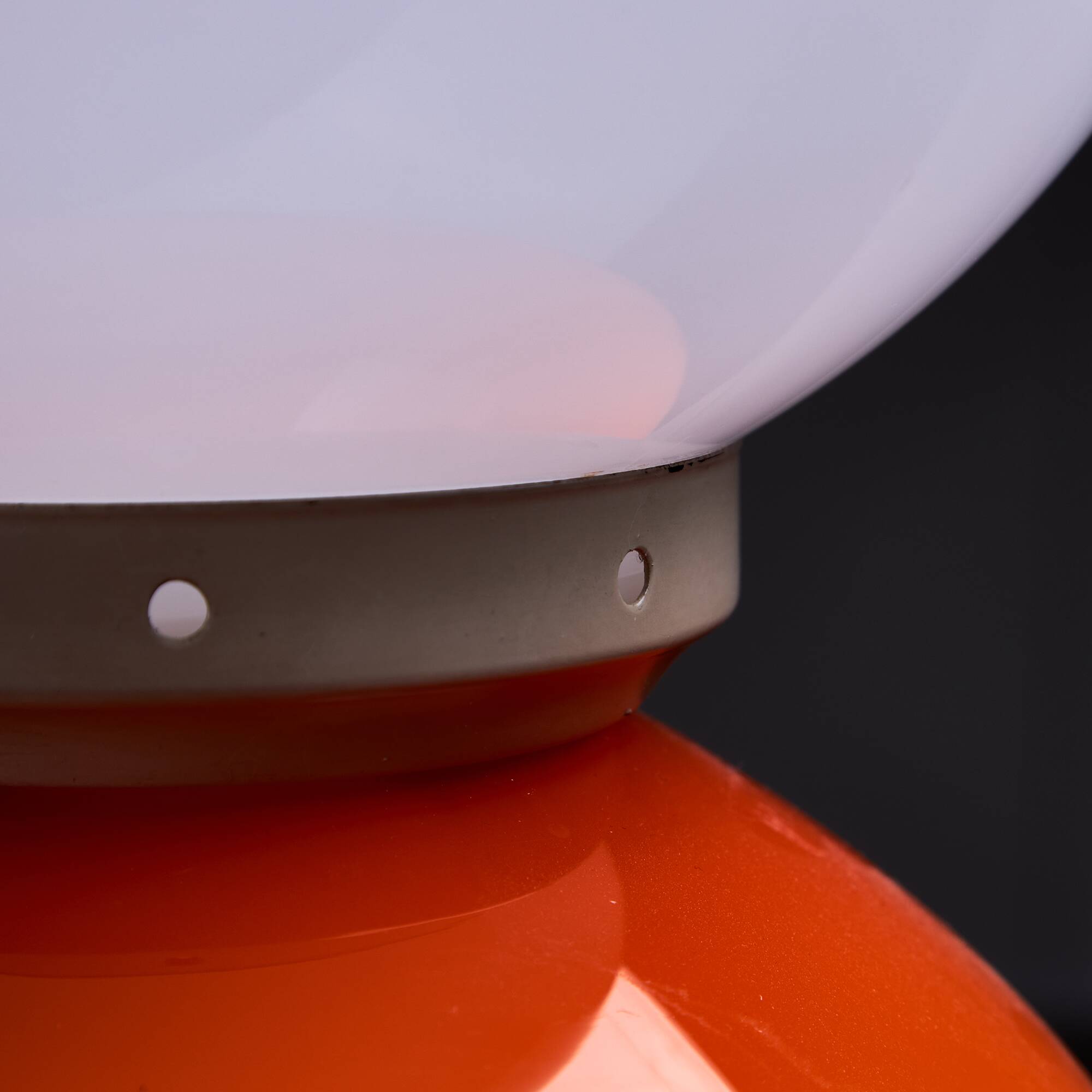 Space Age Orange Glass Lamp, 1970s