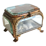 19th century beveled glass jewelry box