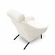 Pair of white boucle armchairs, 1950s, set of 2