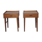 Paire de chevets vintage scandinave en teck