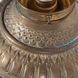 Copper ceiling light with frosted glass globe