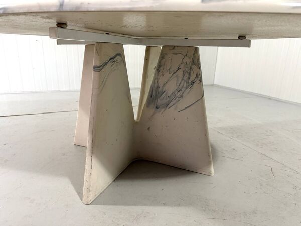 Table basse en marbre artificiel, table d'appoint, années 1980