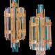 Venini Wall lamps glass murano gold structure , Italy 90 s
