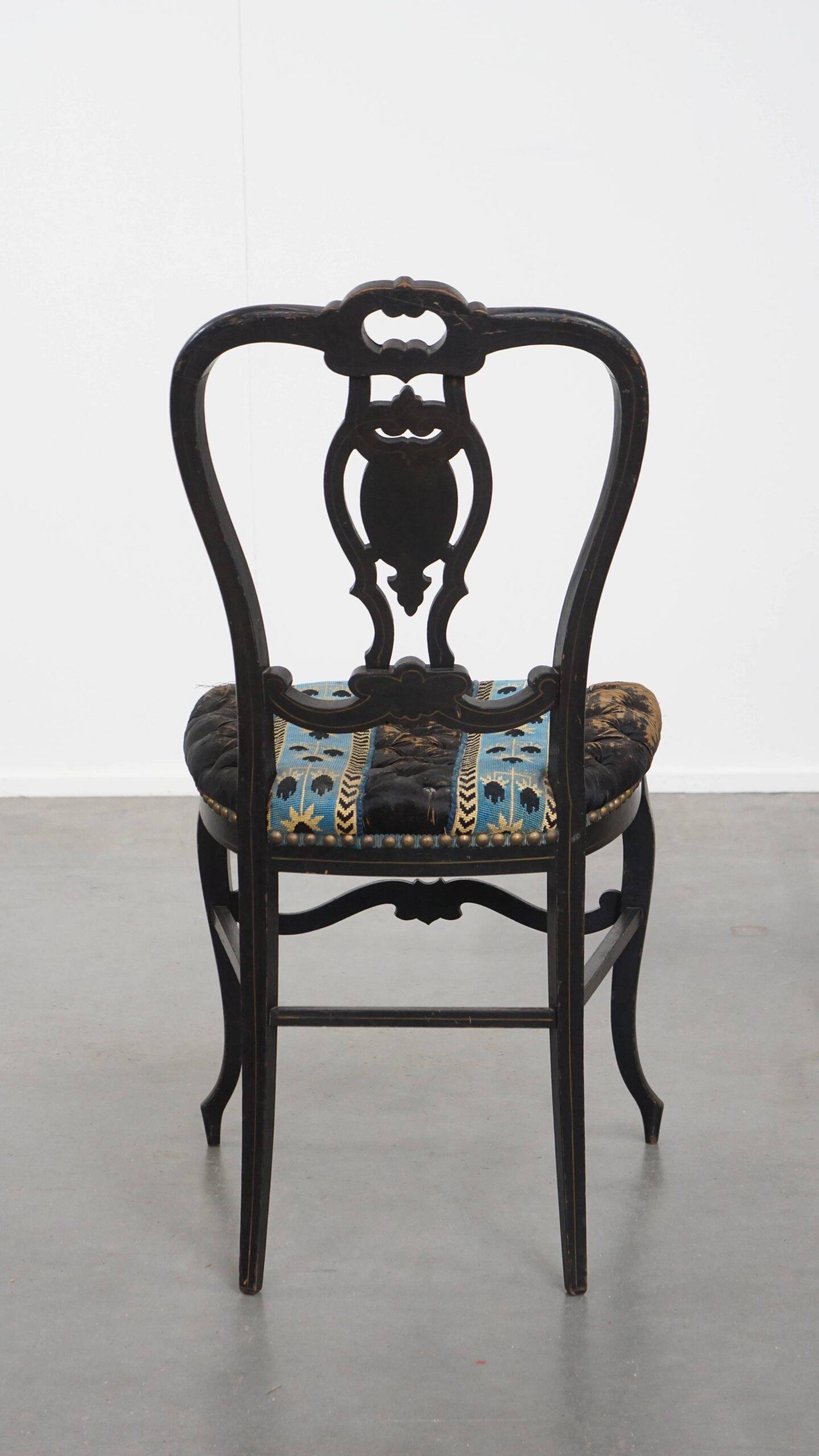 Antique French Napoleon III chair inlaid with mother-of-pearl