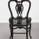 Chaise ancienne française Napoléon III incrustée de nacre