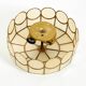Beautiful round Mid-Century Modern ceiling or wall lamp made of Capiz