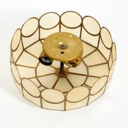 Beautiful round Mid-Century Modern ceiling or wall lamp made of Capiz