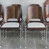 Series of 6 stackable chairs Baumann model Manhattan