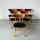 Danish design chairs in teak & skai 1960