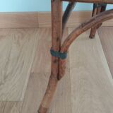 Bistro armchair in bamboo and wicker