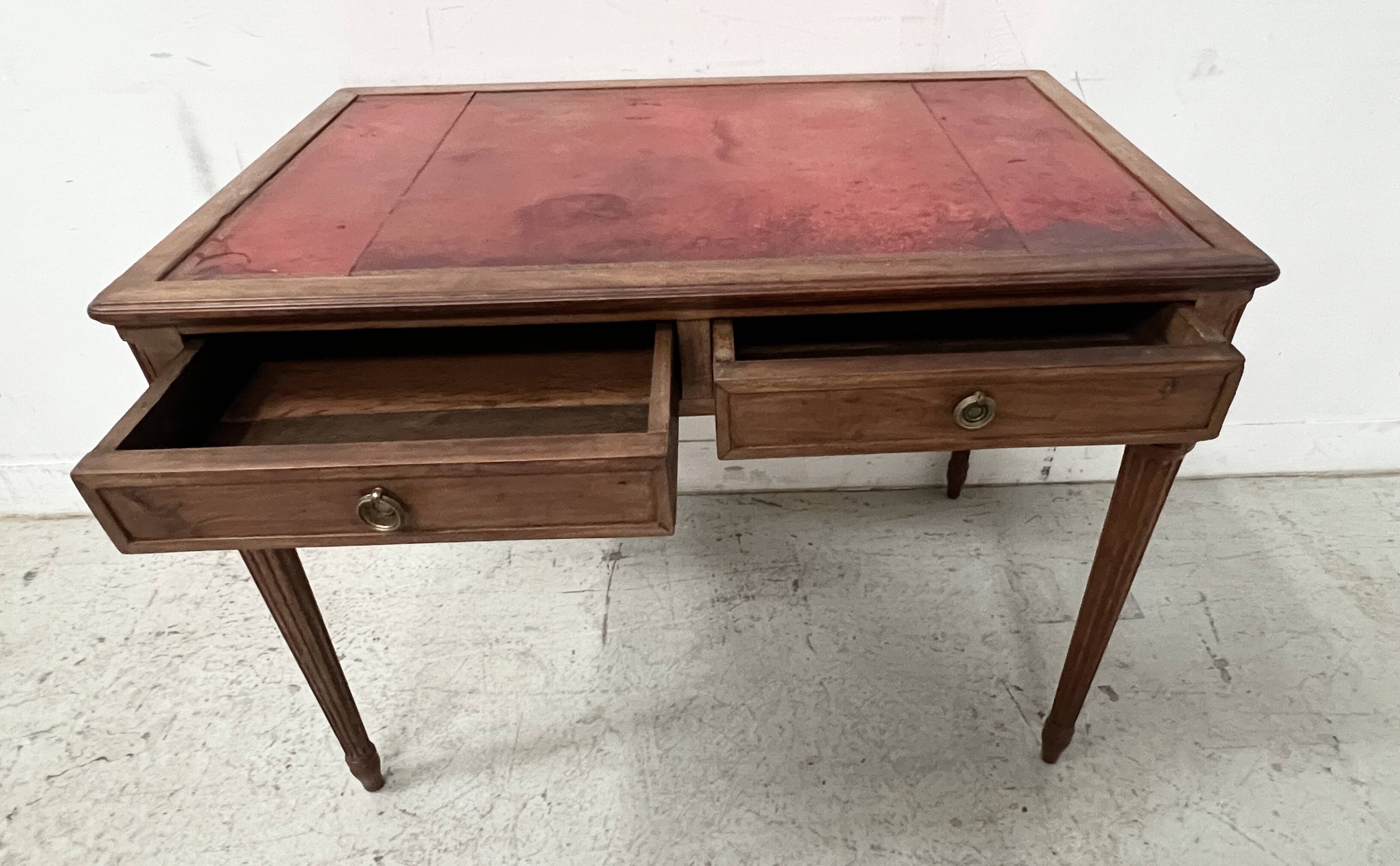 Louis XVI style desk in stained beech, 20th century.