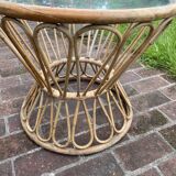 Rattan coffee table and glass top