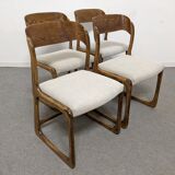 Series of 4 Baumann sleigh chairs from the 60s/70s