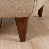Pair of Italian wingback lounge chairs reupholstered