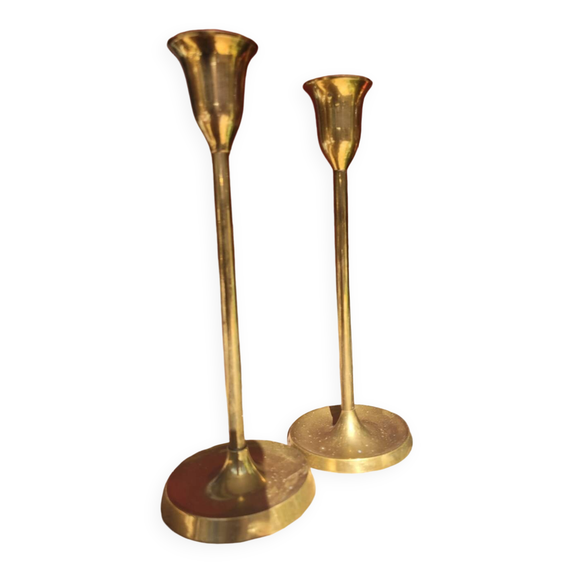 Pair of antique brass candlesticks