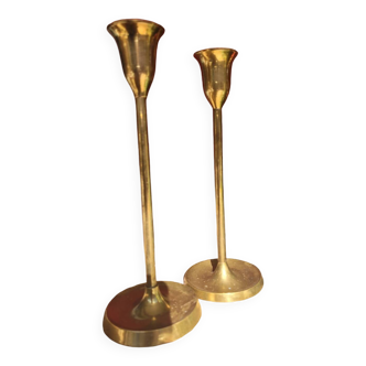 Pair of antique brass candlesticks