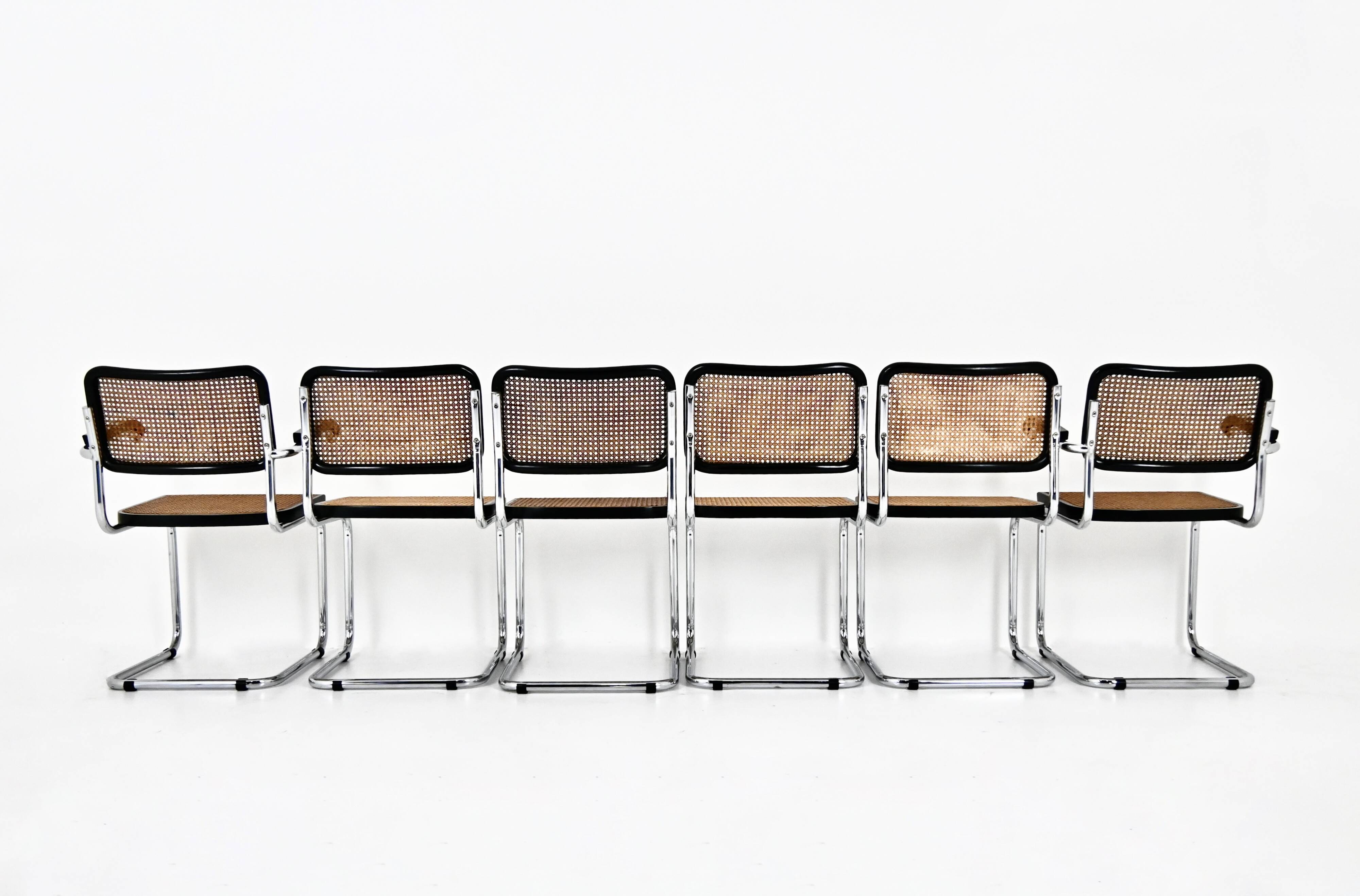 6 B32 style dining room chairs by Marcel Breuer