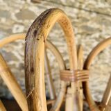 Vintage rattan parrot coat rack