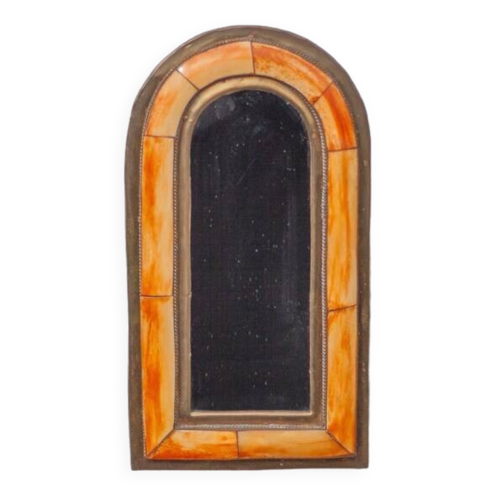 Brass and bone mirror, mirror to hang, wall mounted, Moroccan mirror, interior decoration, home decor