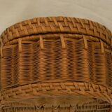 Old padded interior wicker box.