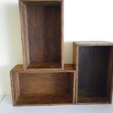 Old lockers wooden tenon mortise Assembly numbered 29,30,36 - 1950s - set of 3