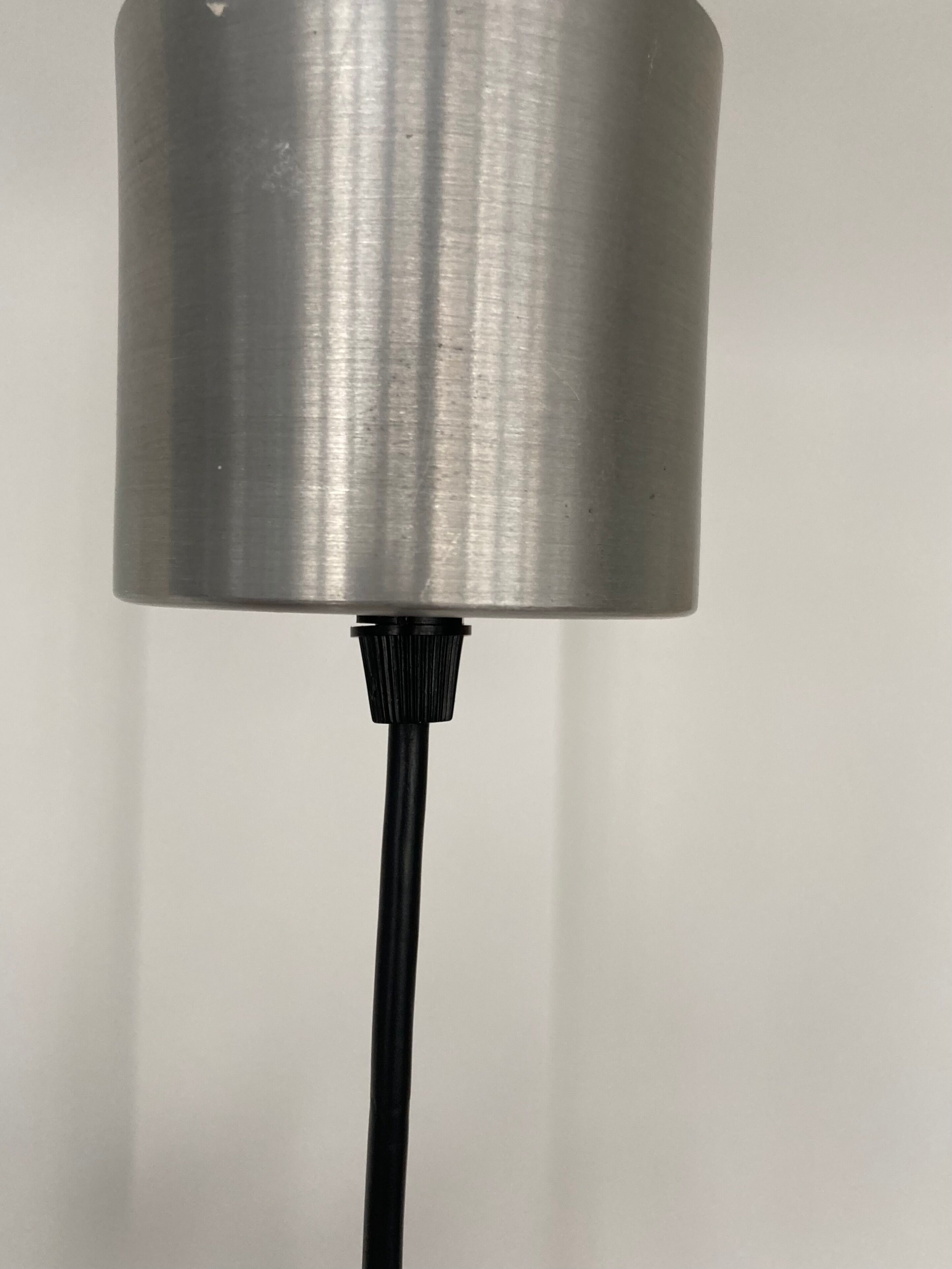 Space age brushed metal 3-light pendant lamp