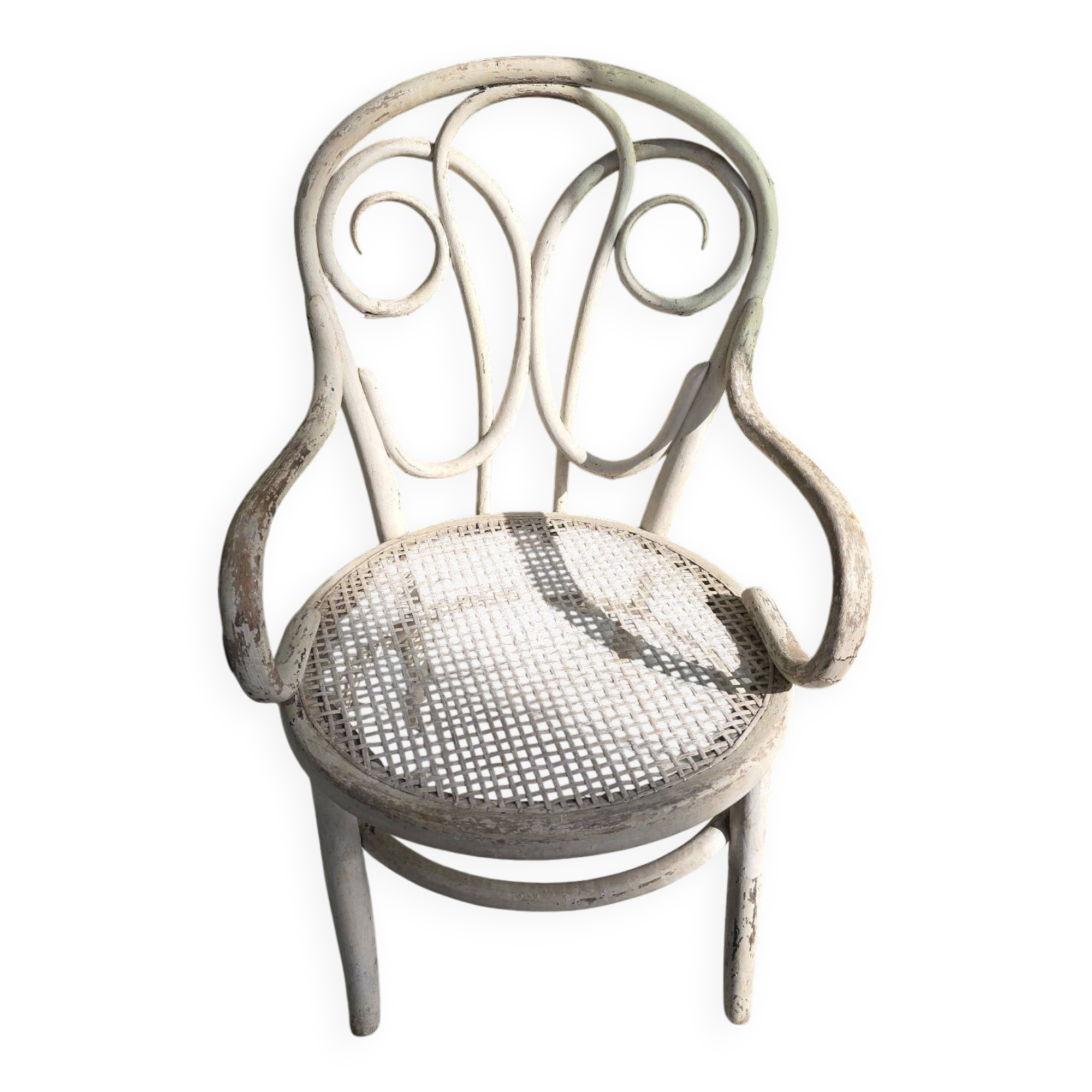 Fauteuil bois tourné canné