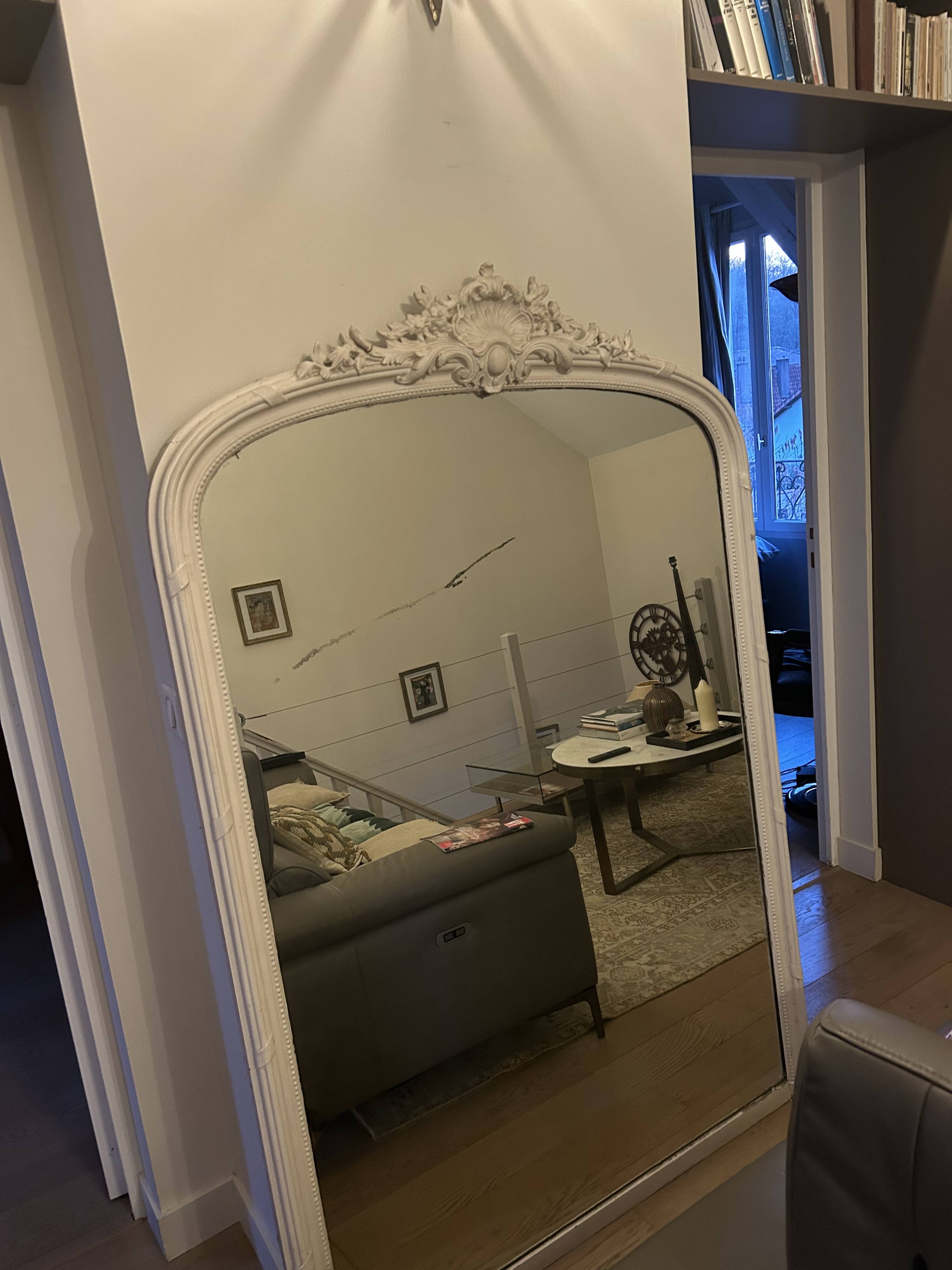 Antique Louis XV style mirror - mercury glass - 175 x 110 cm