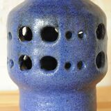 Vintage ceramic table lamp with new handmade lampshade with original vintage fabric