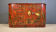 Vintage red chinoiserie cabinet, 1970s