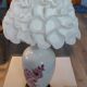 White porcelain lamp with Chinese style floral decoration