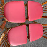 Set of 4 red baumann chairs