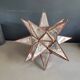 Metal and mercury glass star pendant lamp - 18 branches