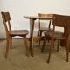 Ensemble table et 4 chaises en bois vintage