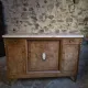 Antique Louis XVI style buffet in burr elm with marble top, late 19th century.