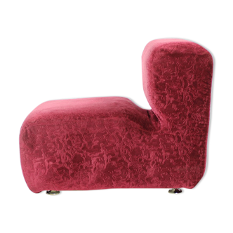 Midcentury Ivan Matusik Velour Lounge Chair From Hotel Kyjev, Czechoslovakia 1970s