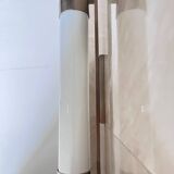 XXL big chrome and milk glass Bauhaus / functionalist wall lamp - 1930s