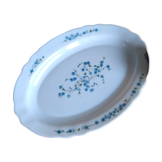 Plat de service arcopal myosotis Véronica vintage