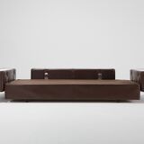 Tito Agnoli Daybed 711 sofa for Cinova in brown leather 1970