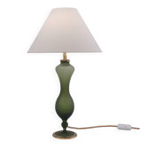 Antique table lamp in Art Nouveau glass by Baccarat and ormolu, 1890s, French.