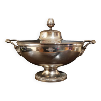 Silver metal tureen