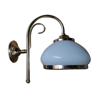wall lamp globe opaline support brass old
