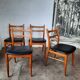 Set of 4 vintage Scandinavian chairs with Skaï seat